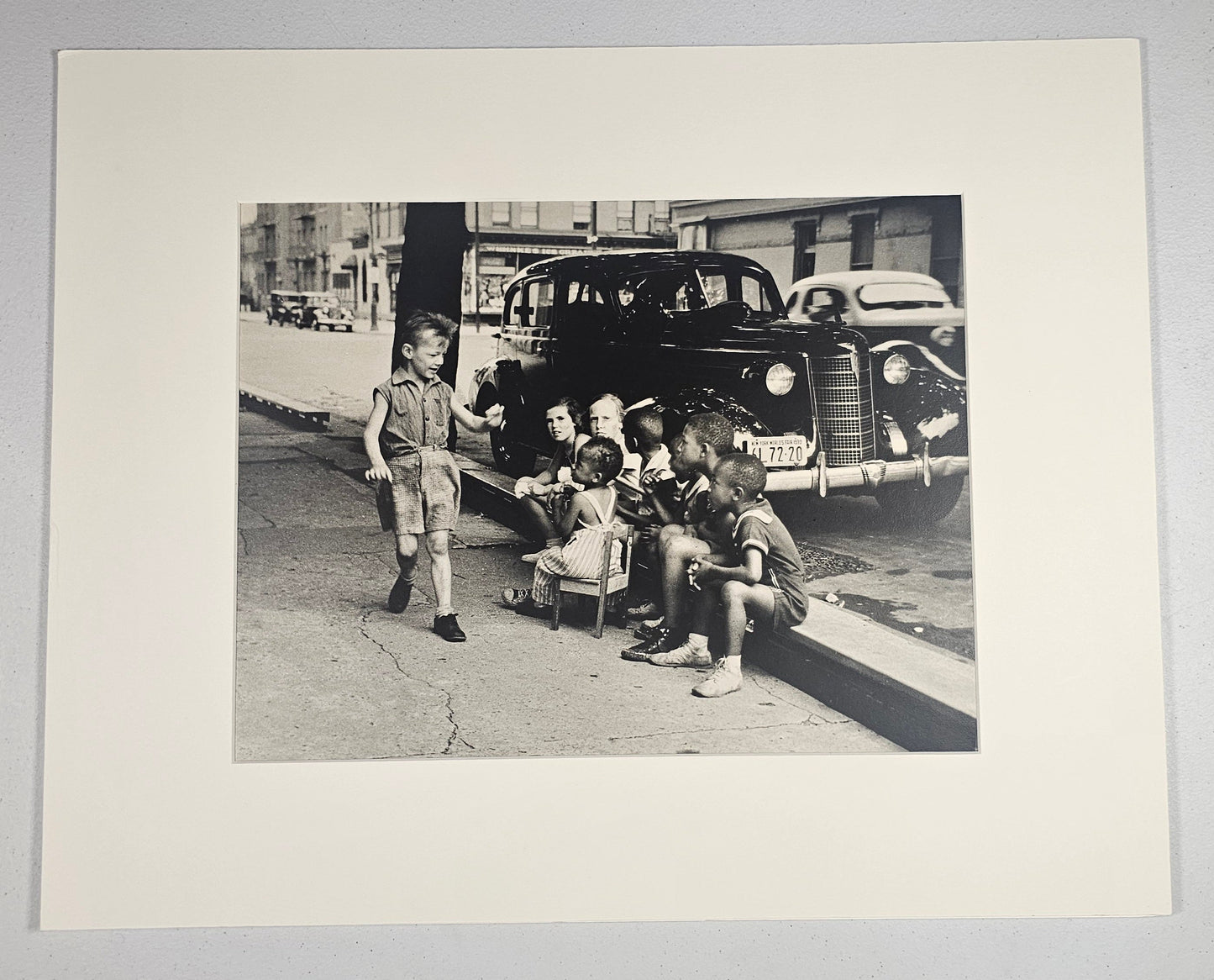 Joe Schwartz, The Little Story, Vintage 1930's, 13 1/2 x 10 3/4, Matted, 18x 13 7/8, Signed.