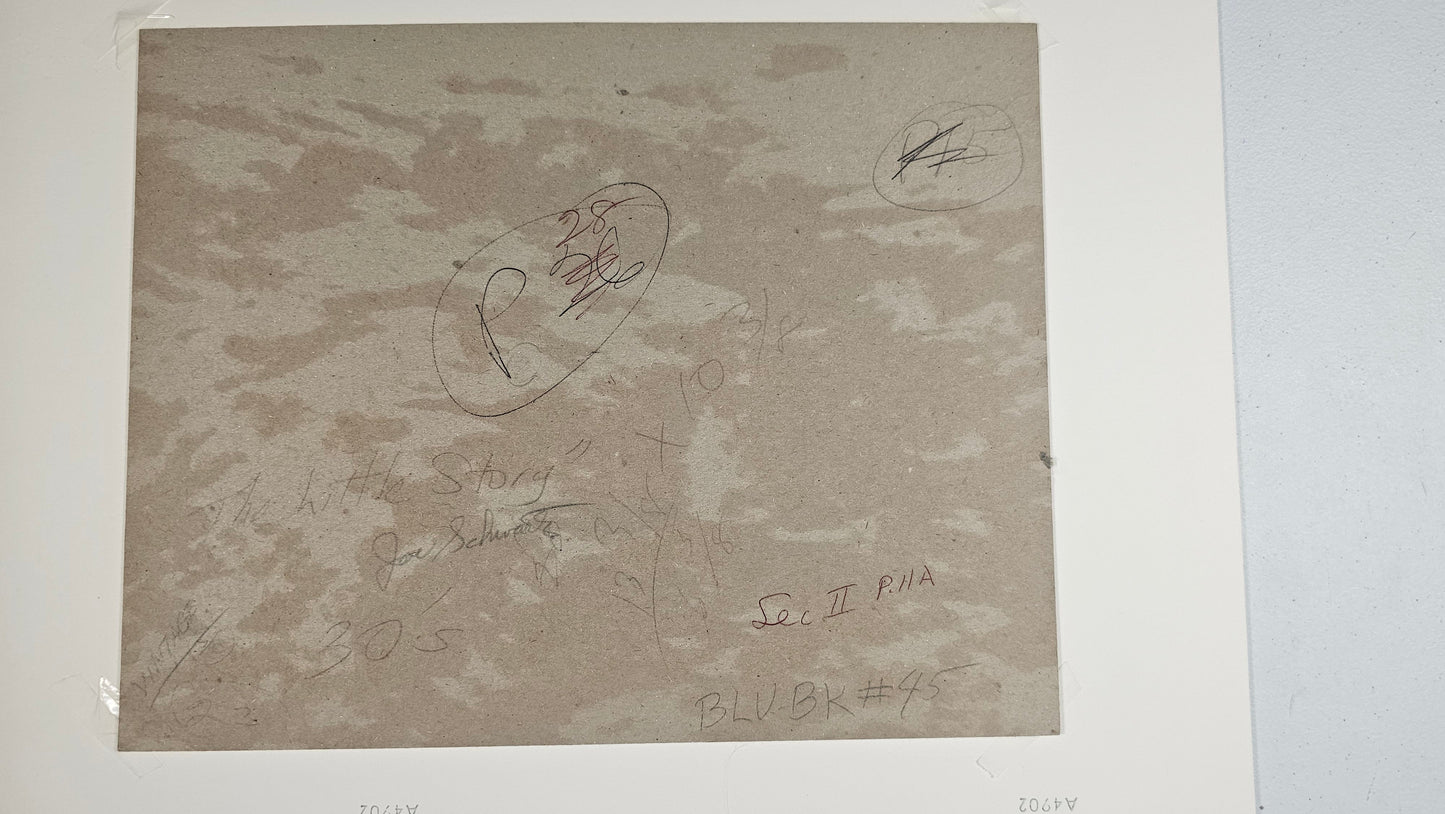 Joe Schwartz, The Little Story, Vintage 1930's, 13 1/2 x 10 3/4, Matted, 18x 13 7/8, Signed.